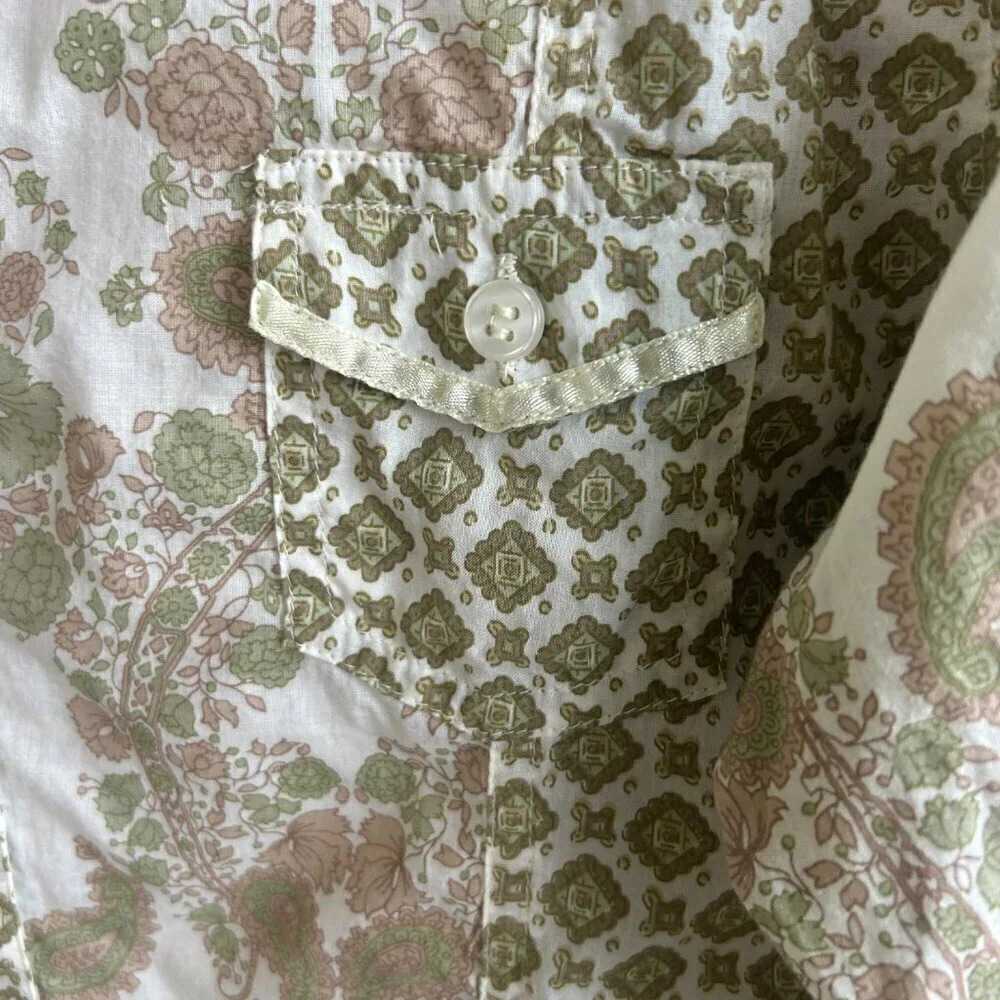 Decoded Patchwork Boho Print Button Front Shirt Size Large - Picture 5 of 6